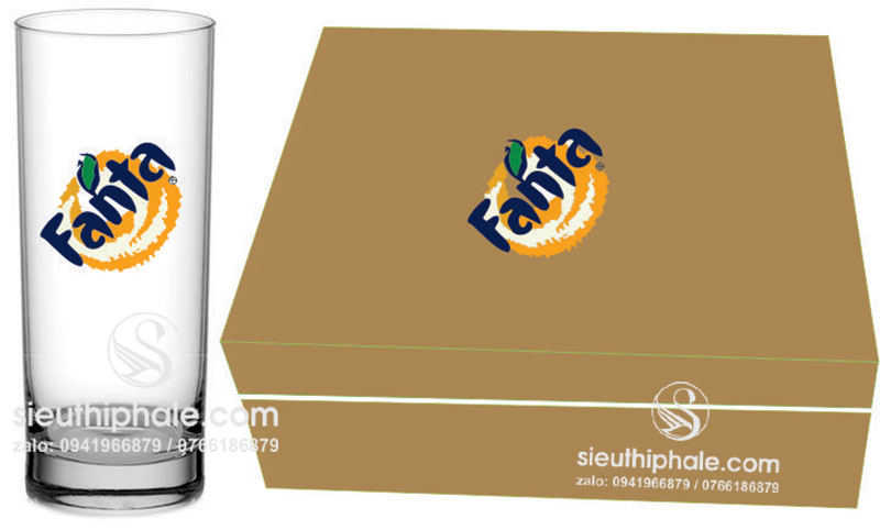 Cốc thủy tinh 6 chiếc Ocean phong cách trẻ trung, sang trọng, in logo đẹp sắc nét, hộp đựng quà sang trọng và quý phái