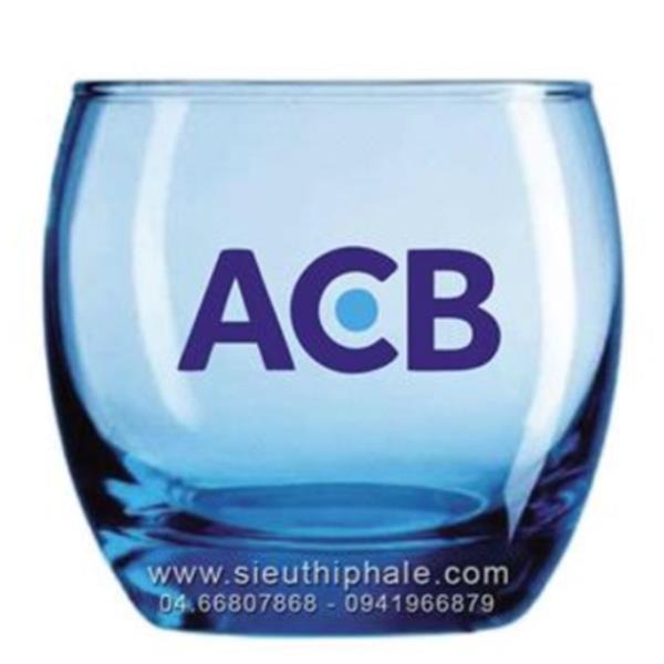 Cốc thủy tinh đẹp luminarc dáng tròn mầu xanh dương